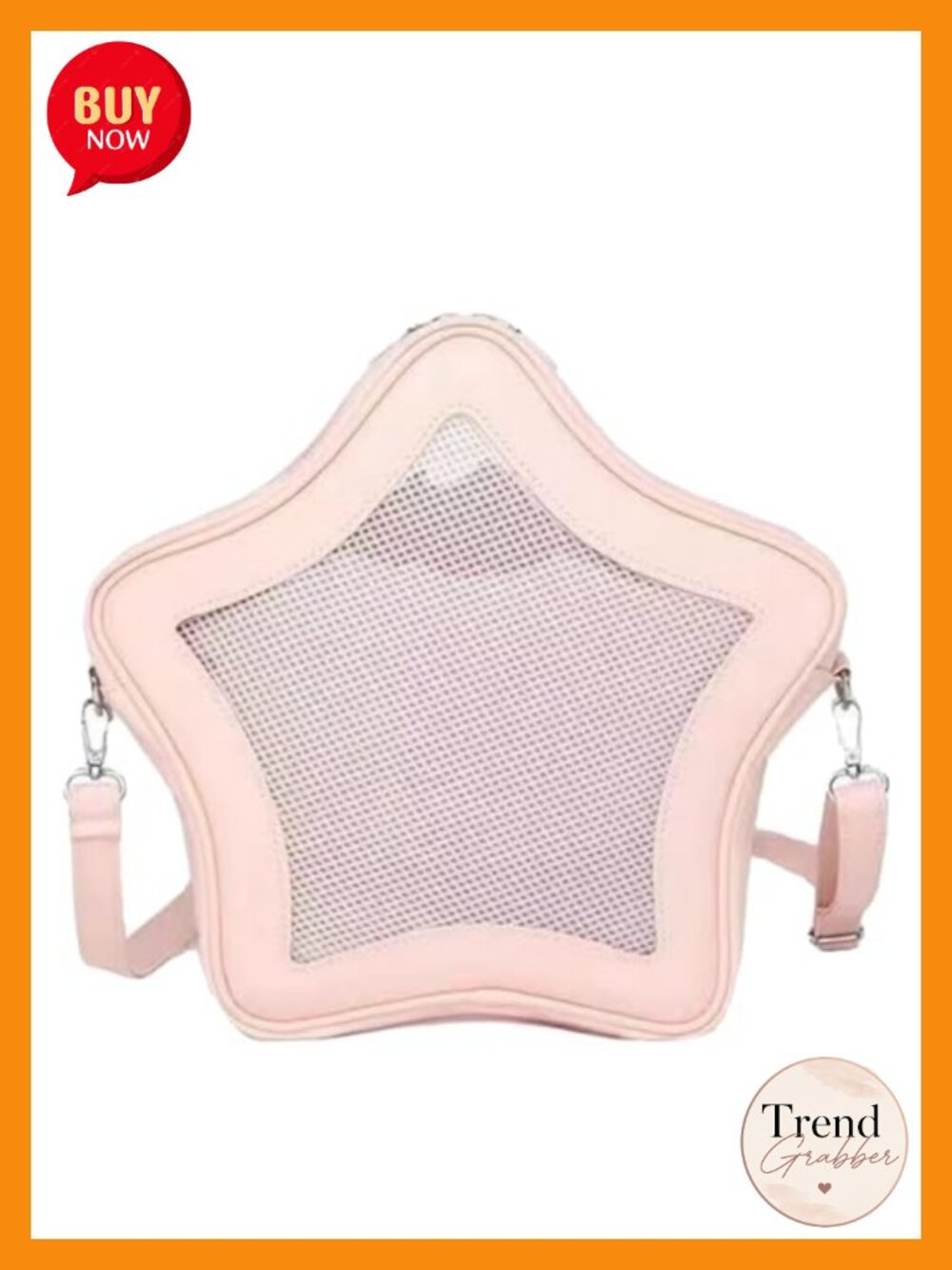 Star Shape Ita Bag Pins Display Crossbody Bag PU Leather Backpack Y2K Cute